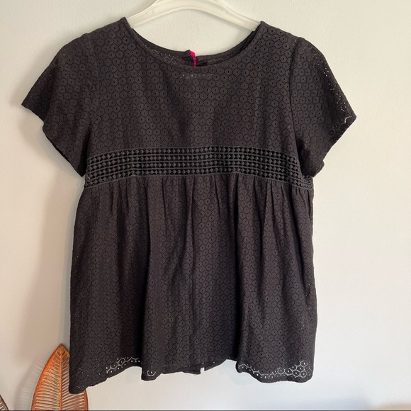 SUNDRESS Black Pink Pom Pom Crewneck Shirt Top Tunic - Picture 2 of 7